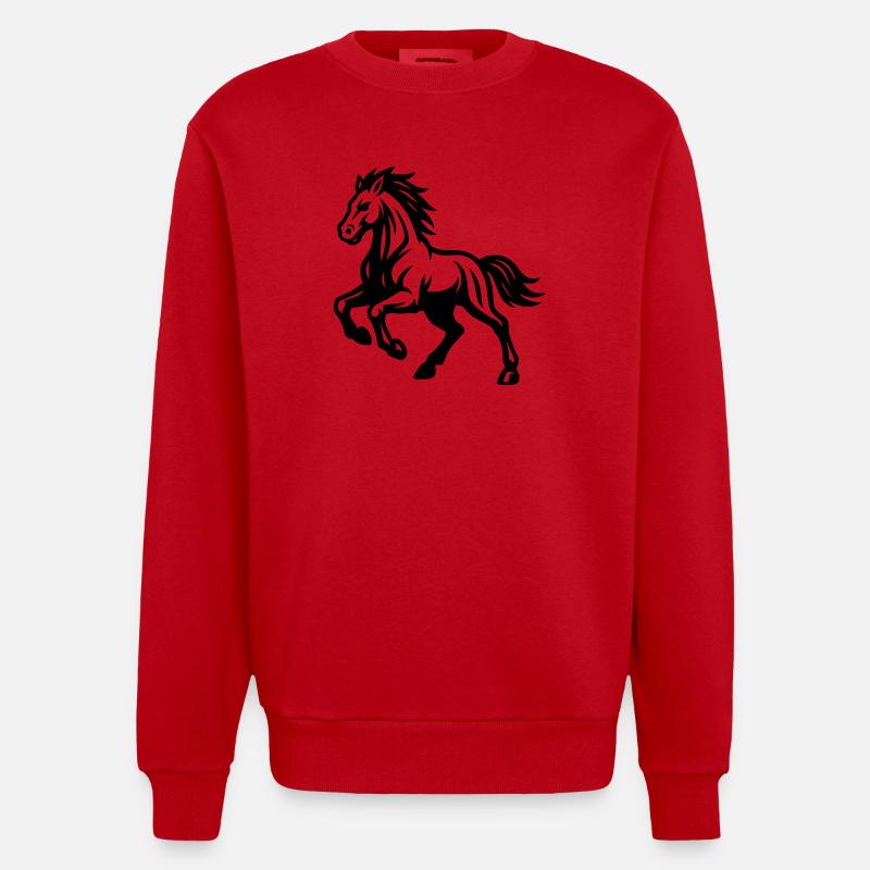 Cheval - Sweat bio épais oversize fabriqué en UE - rouge