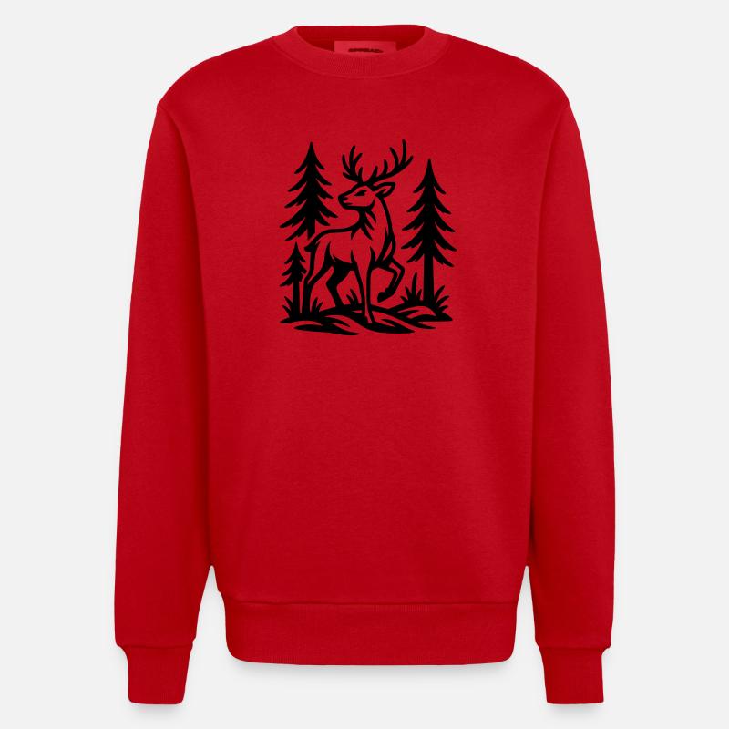 chevreuil - Sweat bio épais oversize fabriqué en UE - rouge