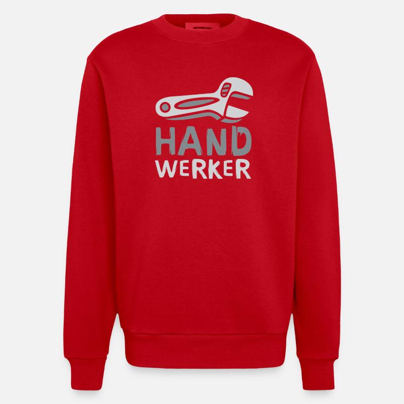 Bande dessinée artisanale avec clé - Sweat bio épais oversize fabriqué en UE - rouge