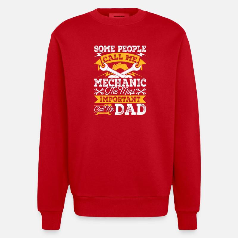 Mechanic Mechatronics Technician Screwdriver Gift - Heavyweight Oversized Organic Crew Neck Made in EU - red
