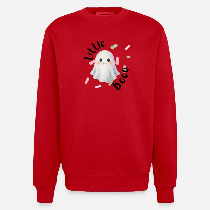 Geist Ghost Halloween Geschenk Geschenkidee - Heavyweight Oversized Organic Crew Neck Made in EU - Rot