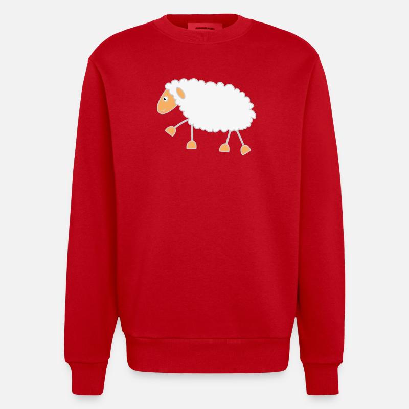 Funny Sheep - Heavyweight Oversized Organic Crew Neck Made in EU - red