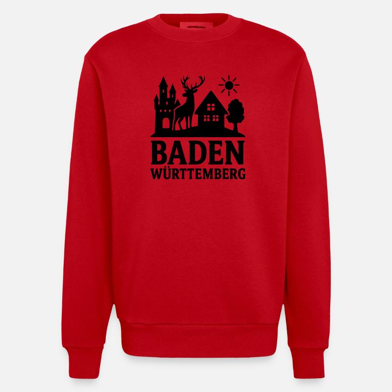 Monument du Land de Bade-Wurtemberg - Sweat bio épais oversize fabriqué en UE - rouge