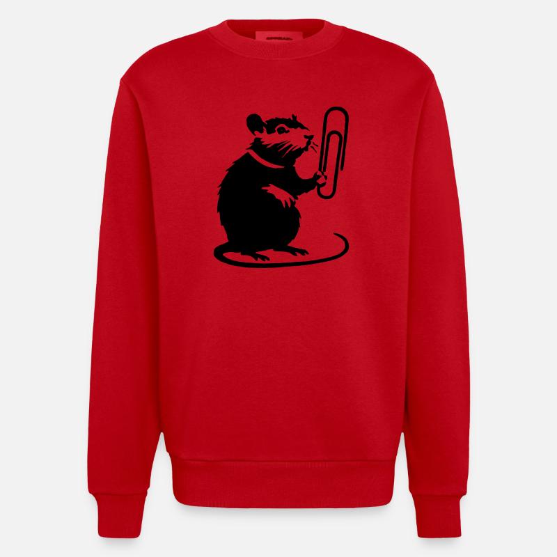 Le rat comme étalon de bureau - Sweat bio épais oversize fabriqué en UE - rouge