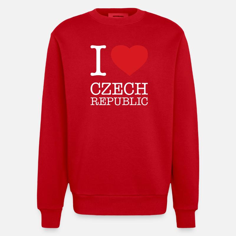 J’adore République tchèque Tschechien - Sweat bio épais oversize fabriqué en UE - rouge