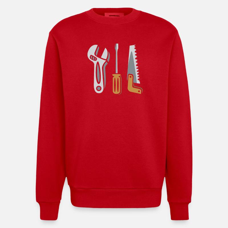 Ensemble d’outils – Conception DIY - Sweat bio épais oversize fabriqué en UE - rouge