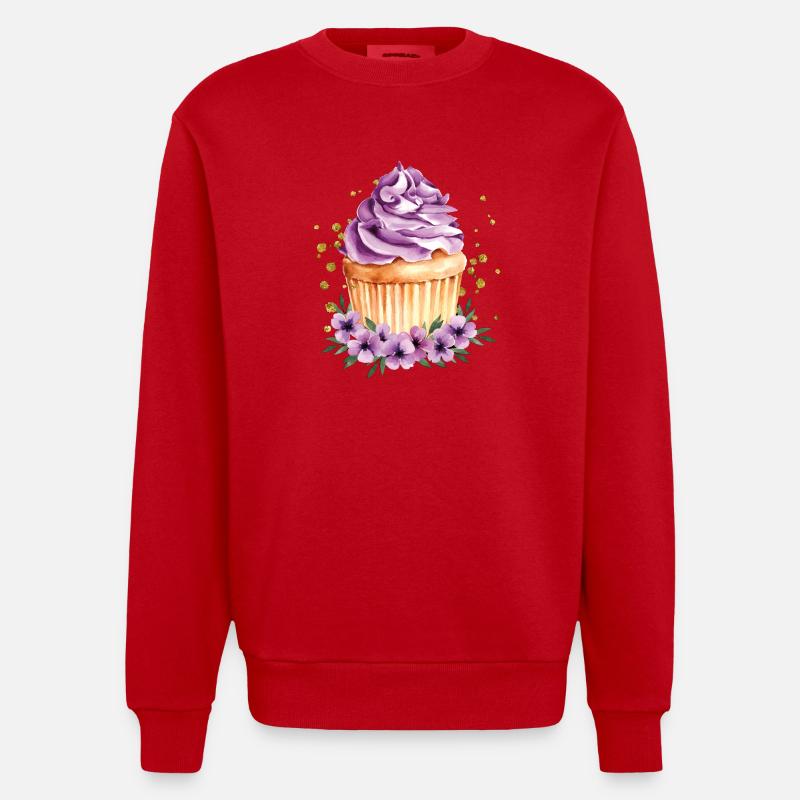 cupcake - Heavyweight Oversized Organic Crew Neck Made in EU - red