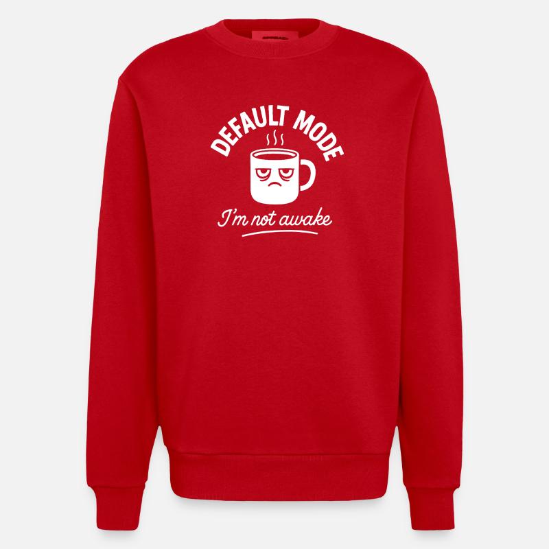 Morgenmuffel-Modus - Heavyweight Oversized Organic Crew Neck Made in EU - Rot