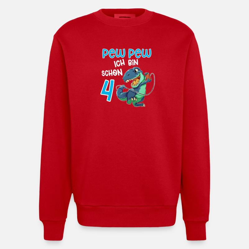 4e anniversaire T Rex Gaming - Sweat bio épais oversize fabriqué en UE - rouge