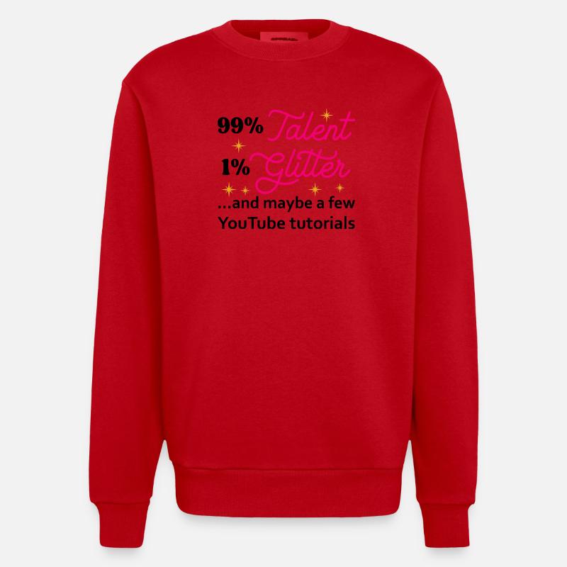 Talent Glitter Étoiles Script - Sweat bio épais oversize fabriqué en UE - rouge