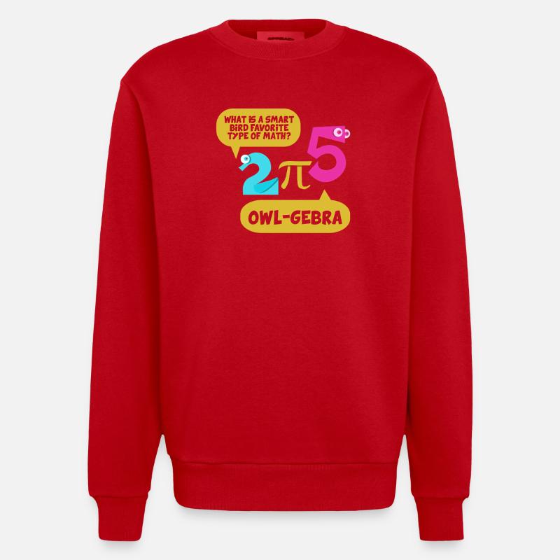 Math Math Math Teacher Mathematician - Heavyweight Oversized Organic Crew Neck Made in EU - red