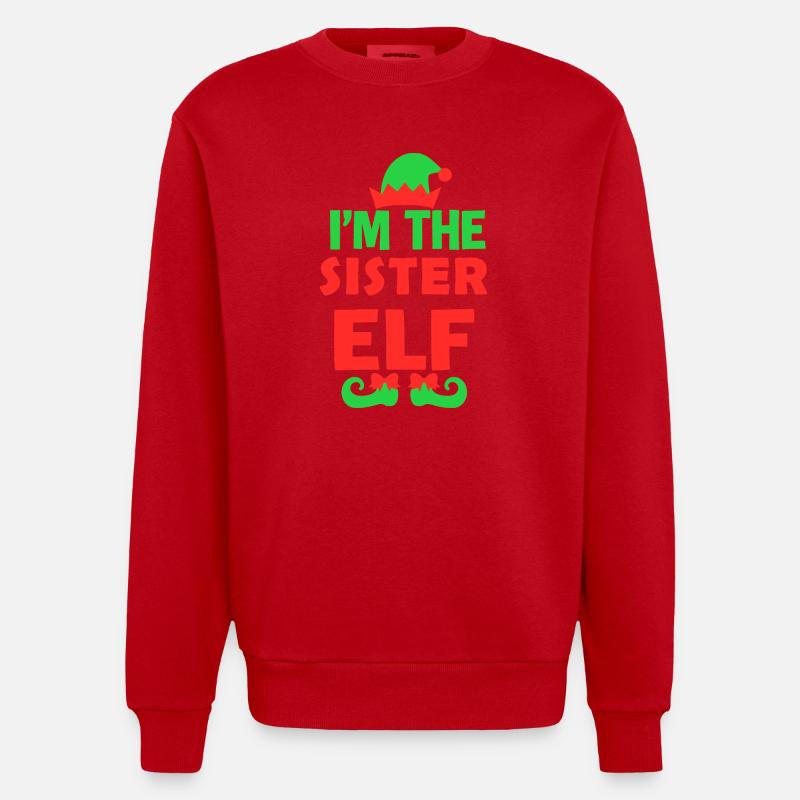 Ich bin die Schwester Elf - Heavyweight Oversized Organic Crew Neck Made in EU - Rot