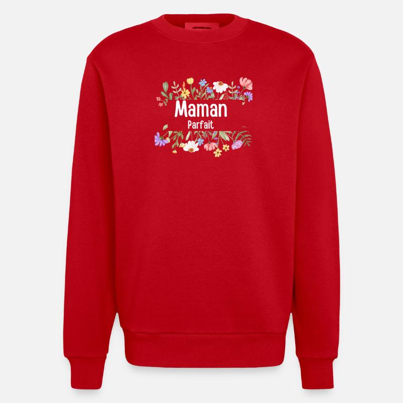 Perfekte Blumenmutter - Heavyweight Oversized Organic Crew Neck Made in EU - Rot