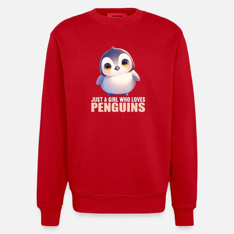 Pingouins Pingouin - Sweat bio épais oversize fabriqué en UE - rouge