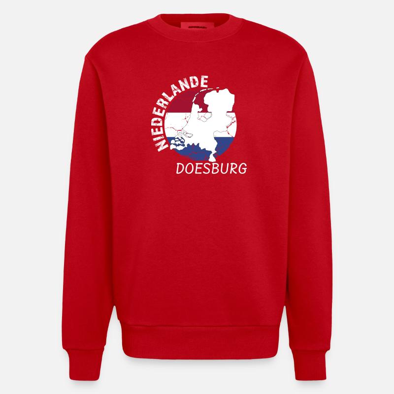 Doesburg - Sweat bio épais oversize fabriqué en UE - rouge