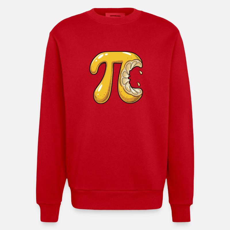 Lemon Pi Math - Sweat bio épais oversize fabriqué en UE - rouge