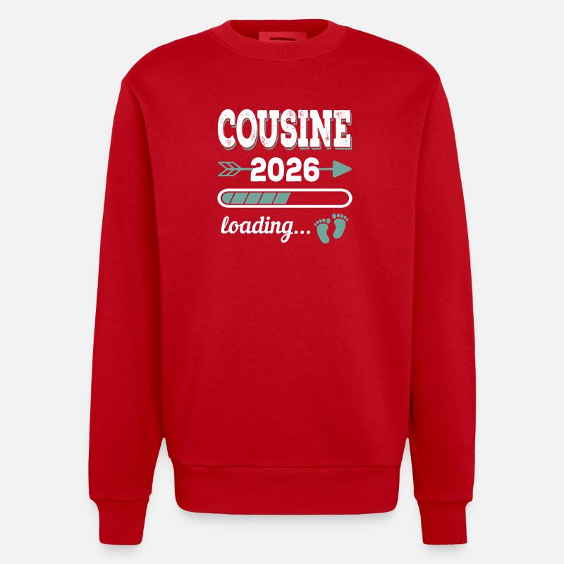 Cousine 2026 Loading Große Cousine - Heavyweight Oversized Organic Crew Neck Made in EU - Rot