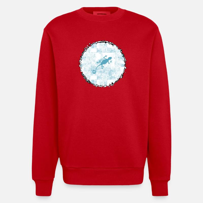 Gecko dans le cercle de glace - Sweat bio épais oversize fabriqué en UE - rouge