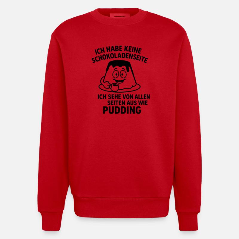 Pudding Côté Chocolat - Sweat bio épais oversize fabriqué en UE - rouge