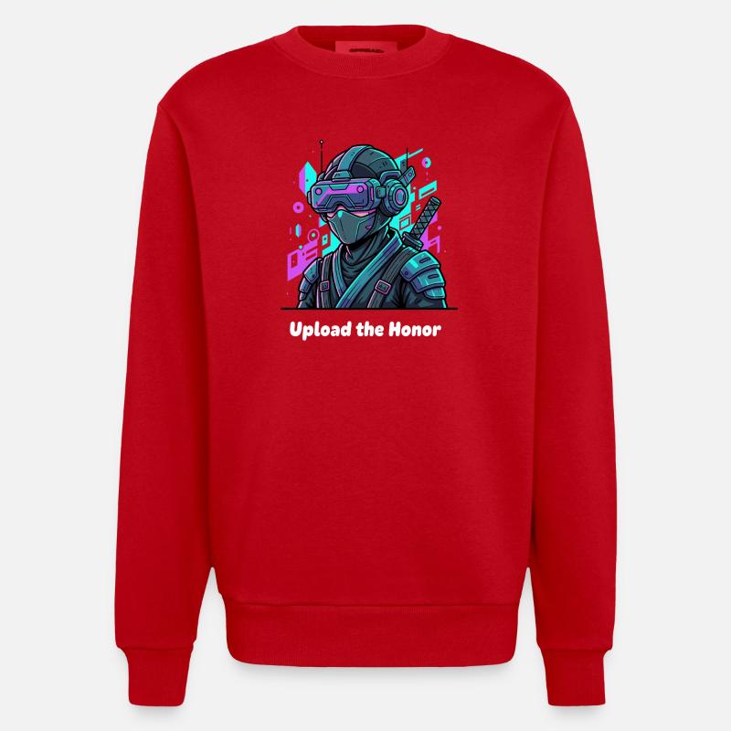 Cyber Ninja VR Warrior - Sweat bio épais oversize fabriqué en UE - rouge