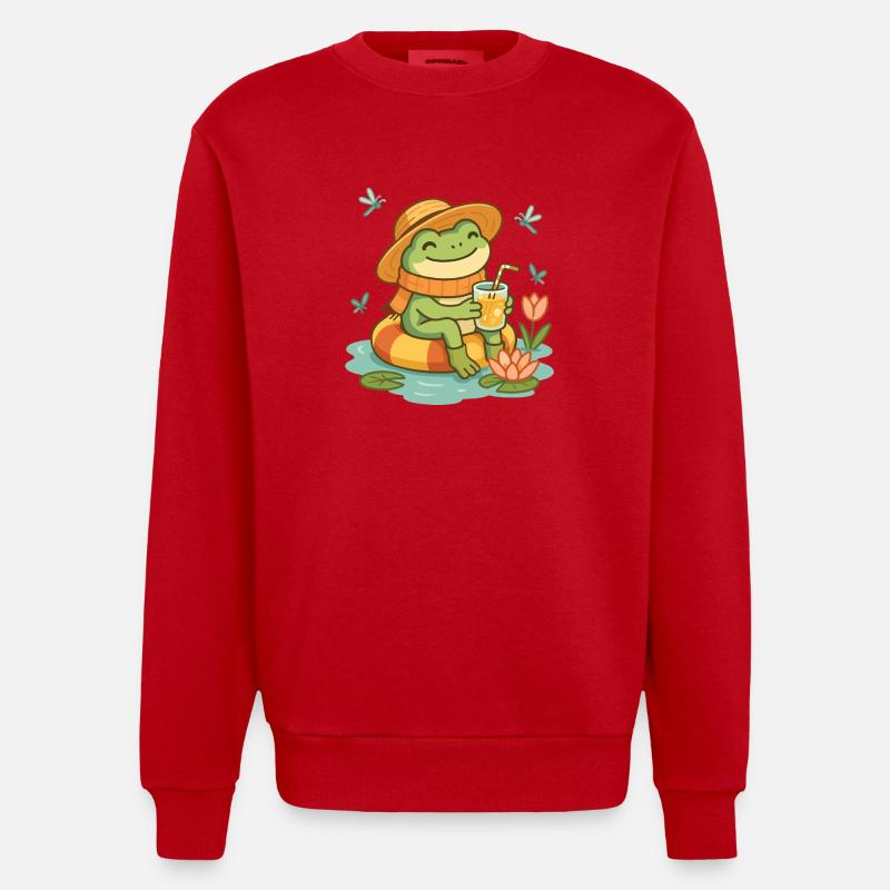 Grenouille d’été – Grenouille douillette avec limonade - Sweat bio épais oversize fabriqué en UE - rouge