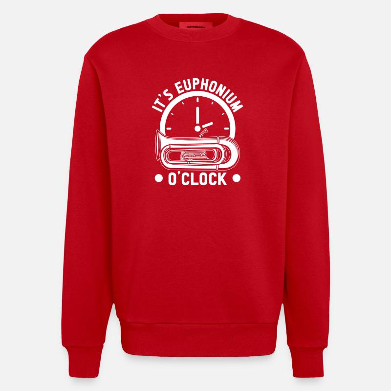 Bariton Player It´s O´Clock Euphonium - Heavyweight Oversized Organic Crew Neck Made in EU - Rot