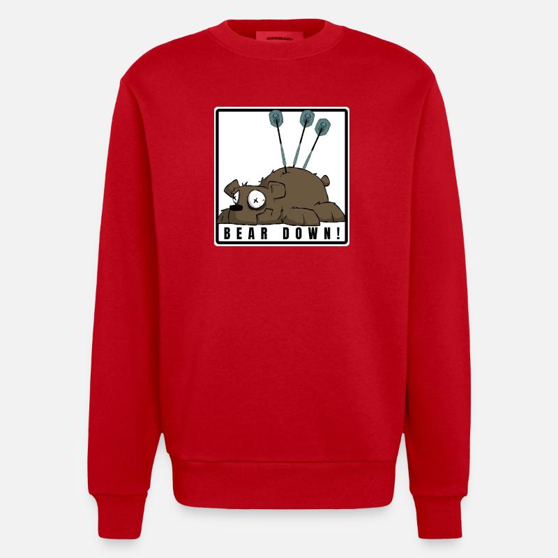 Drôle de fléchettes motif comique. POURSUIVEZ ! - Sweat bio épais oversize fabriqué en UE - rouge