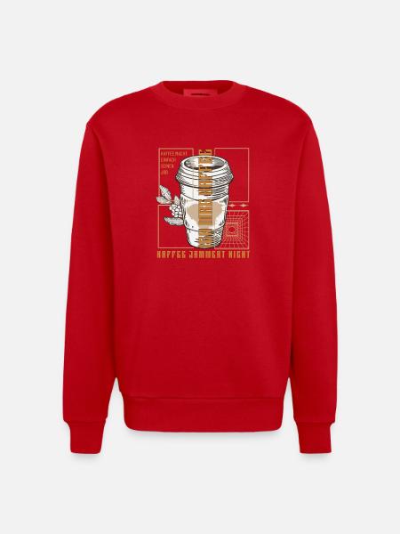 Coffee just does its job retro - Heavyweight Oversized Organic Crew Neck Made in EU - red