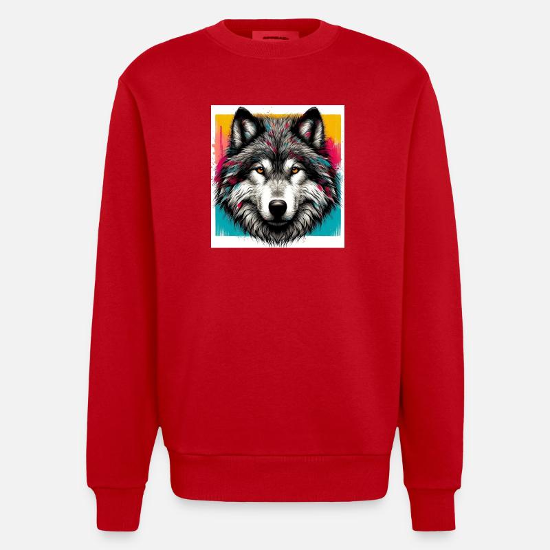 Loup - Sweat bio épais oversize fabriqué en UE - rouge