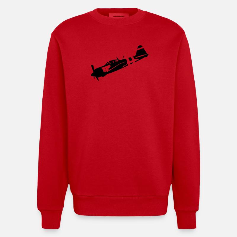 zero - Heavyweight Oversized Organic Crew Neck Made in EU - red