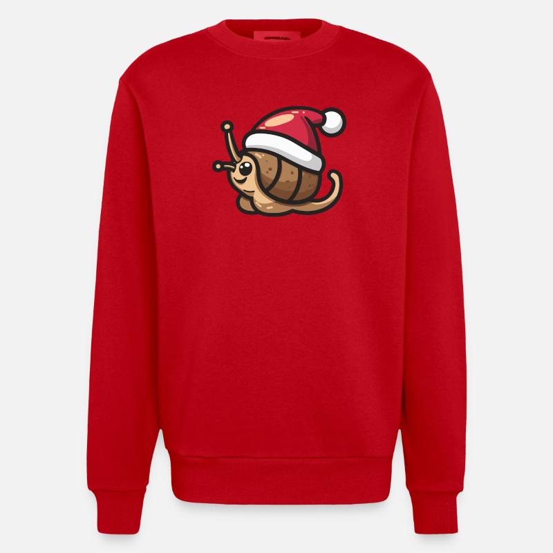 Noël de l’escargot - Sweat bio épais oversize fabriqué en UE - rouge