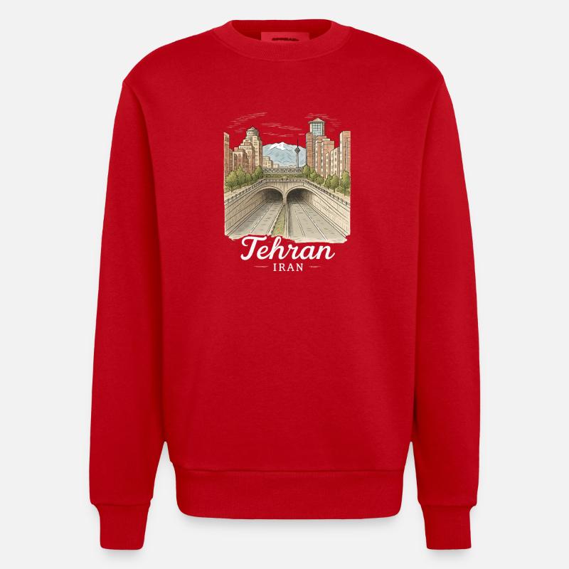 Teheran Iran - Heavyweight Oversized Organic Crew Neck Made in EU - Rot