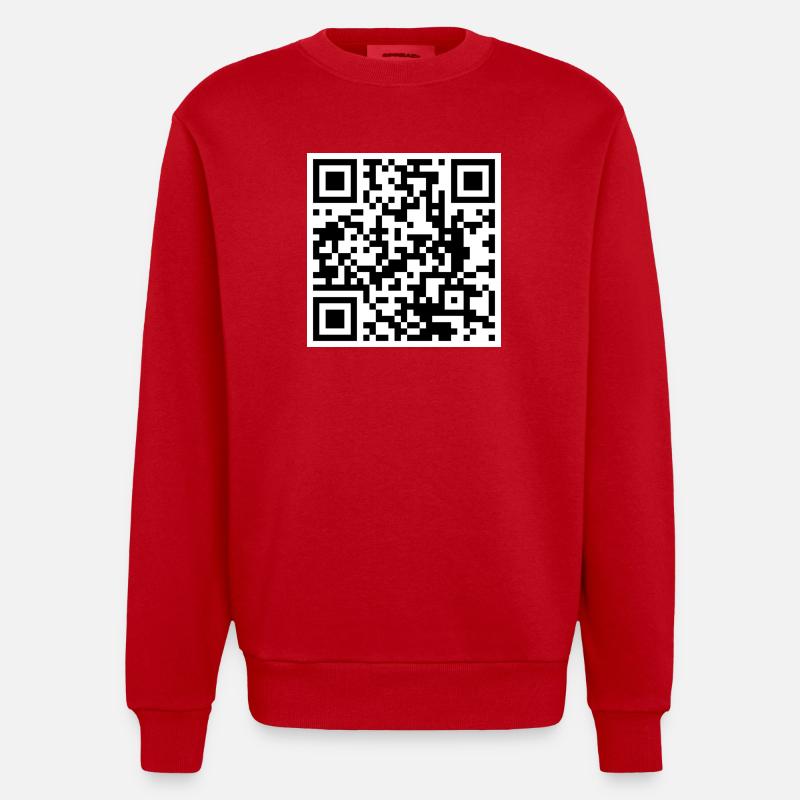 Qr code citation drôle humour  - Sweat bio épais oversize fabriqué en UE - rouge