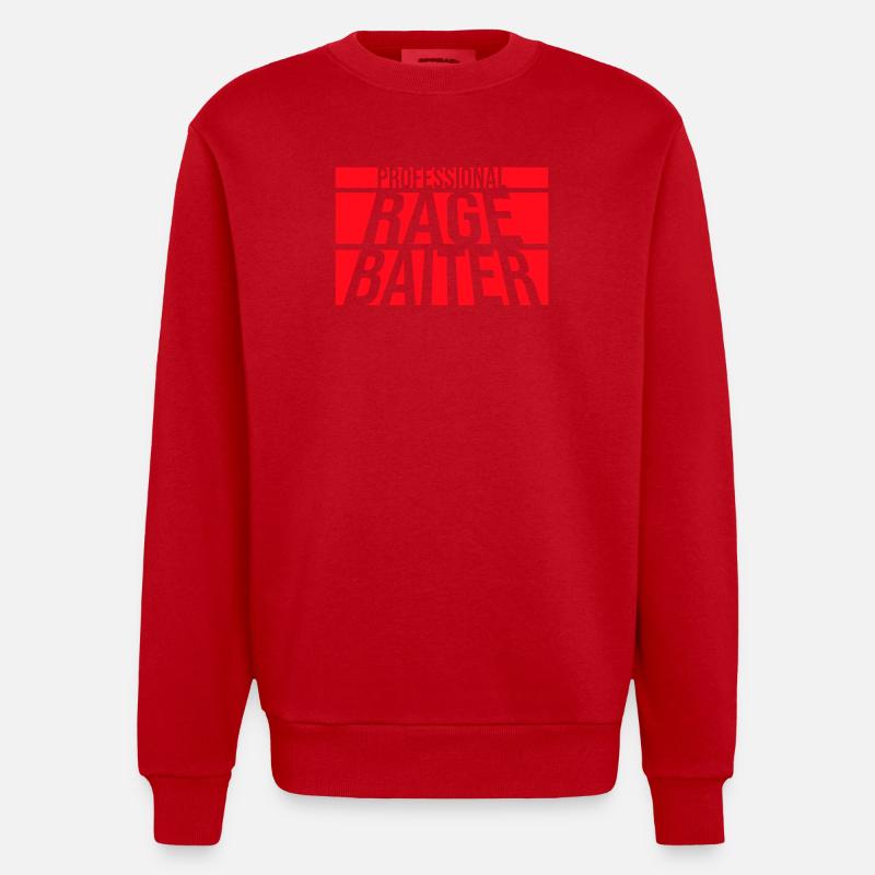 Professionnel Rage Baiter Troll Attention Fun - Sweat bio épais oversize fabriqué en UE - rouge