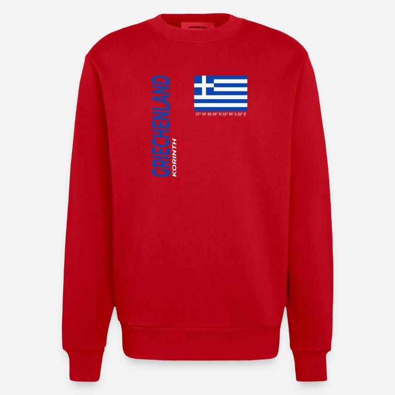 Corinth - Heavyweight Oversized Organic Crew Neck Made in EU - red