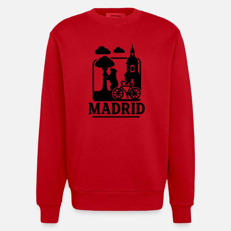 Monuments de Madrid - Sweat bio épais oversize fabriqué en UE - rouge