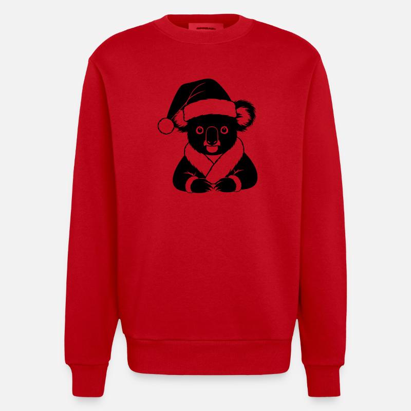 Comic de Noël Koala – Noir & Blanc - Sweat bio épais oversize fabriqué en UE - rouge