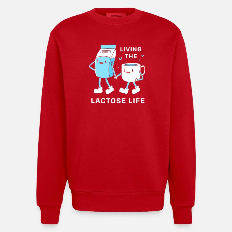 Flatulence au lactose au lait - Sweat bio épais oversize fabriqué en UE - rouge