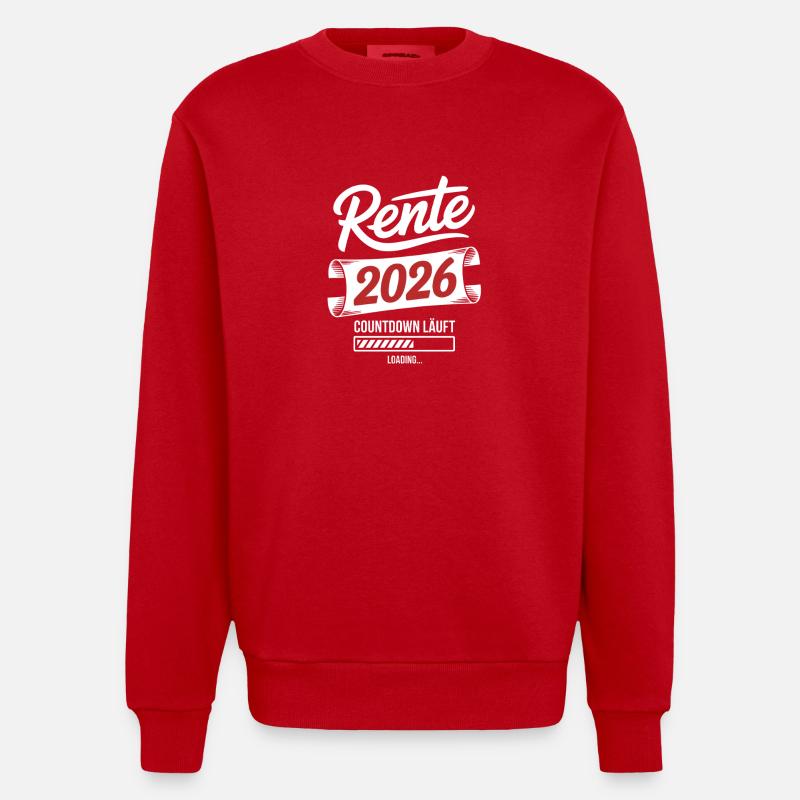 Rente 2026 Countdown - Heavyweight Oversized Organic Crew Neck Made in EU - Rot