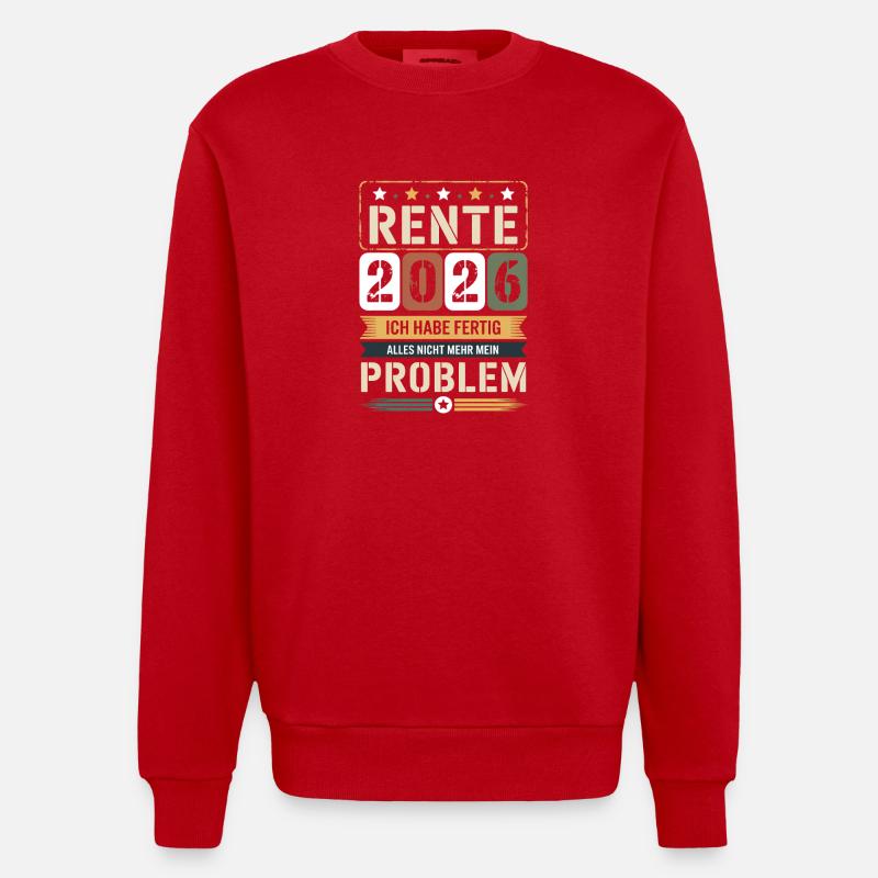 Pension 2026 I'm done - Heavyweight Oversized Organic Crew Neck Made in EU - red