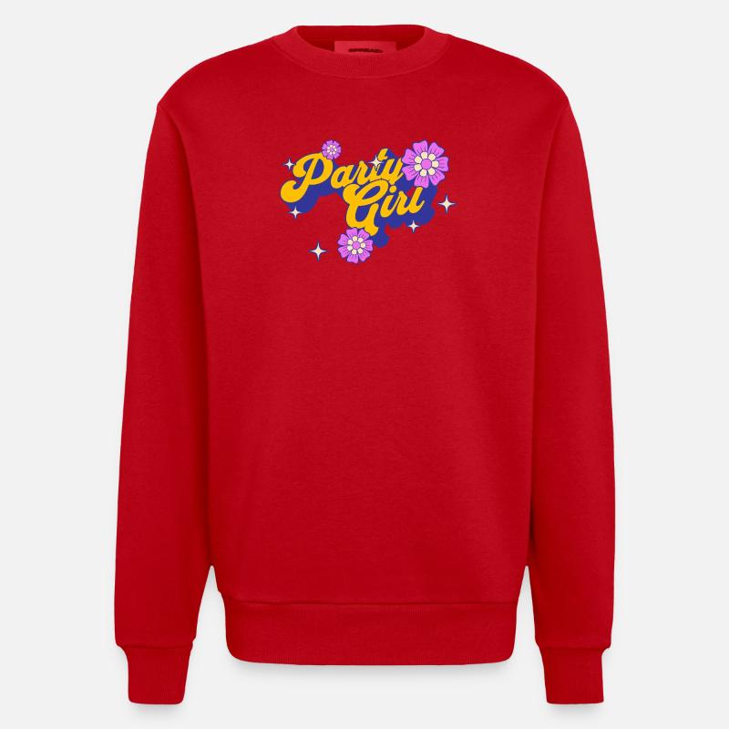 Fêtarde - Sweat bio épais oversize fabriqué en UE - rouge