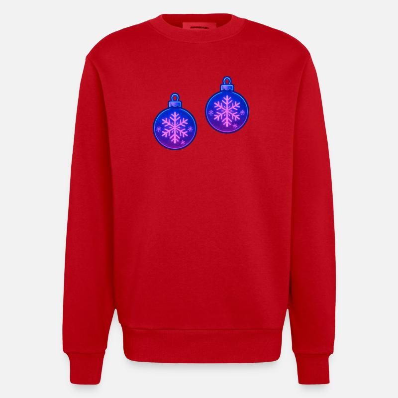 Weihnachtskugel Schneeflocke Ornament - Heavyweight Oversized Organic Crew Neck Made in EU - Rot