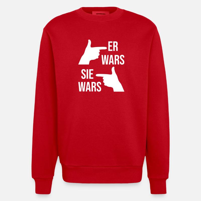Er wars sie wars - Heavyweight Oversized Organic Crew Neck Made in EU - Rot