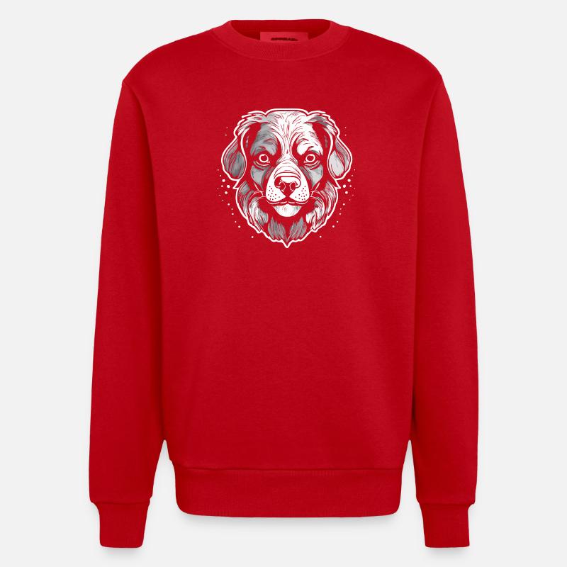 Hund - Heavyweight Oversized Organic Crew Neck Made in EU - Rot
