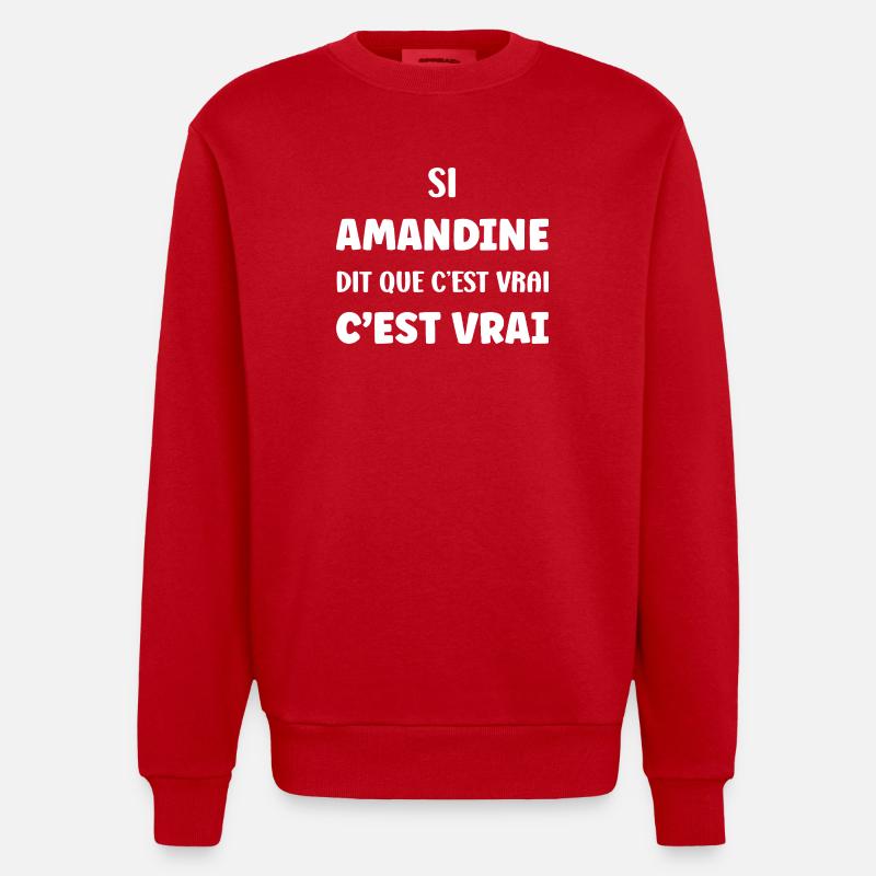 Amandine dit que c’est vrai - Sweat bio épais oversize fabriqué en UE - rouge