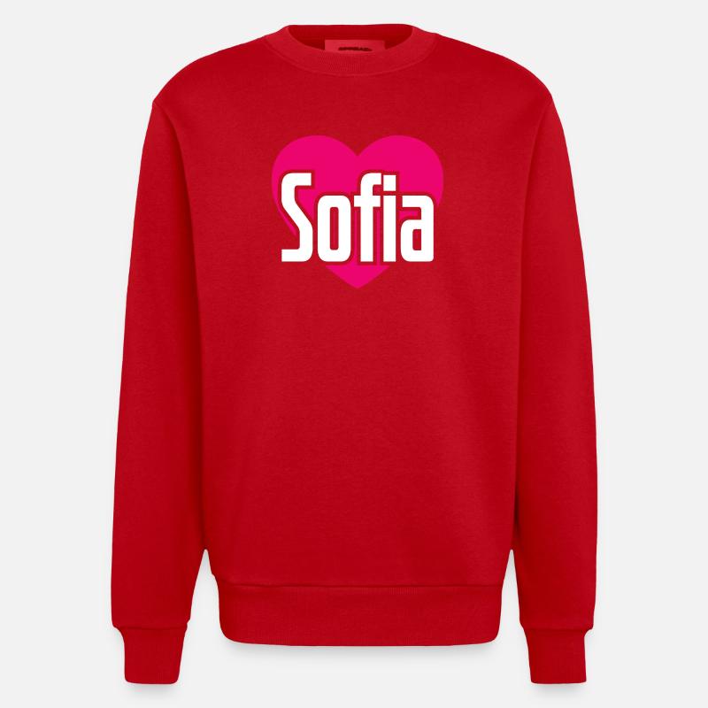 J’aime Sofia Coeur rose J’aime Sofia - Sweat bio épais oversize fabriqué en UE - rouge