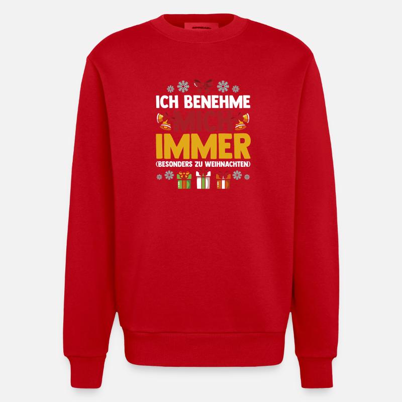 Noël du Père Noël - Sweat bio épais oversize fabriqué en UE - rouge