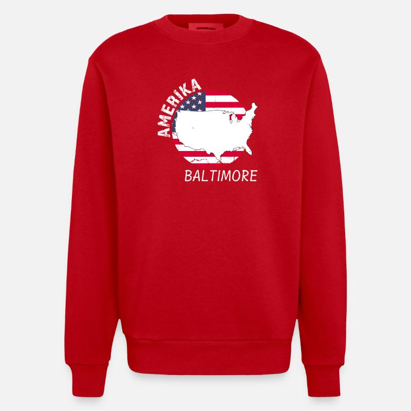 Baltimore - Sweat bio épais oversize fabriqué en UE - rouge