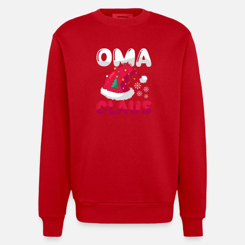 Noël Mère Mère Noël - Sweat bio épais oversize fabriqué en UE - rouge