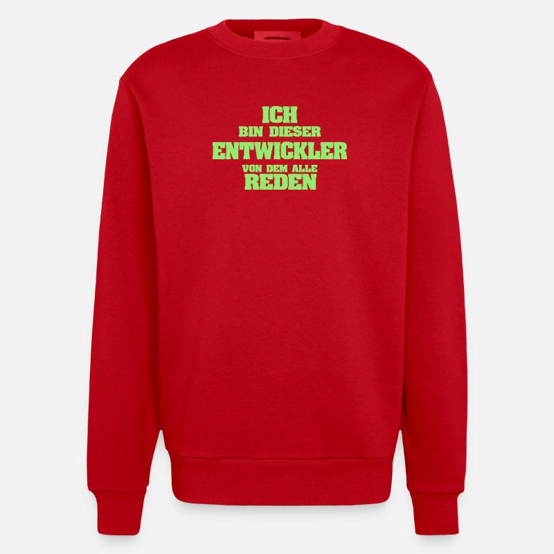 Developer as a profession - Heavyweight Oversized Organic Crew Neck Made in EU - red